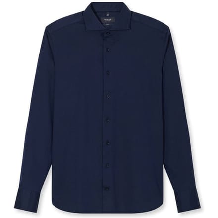 OLYMP Signature Casual Overhemd, Tailored Fit, Cutaway, Marineblauw