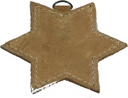 Lederen attachment - leer ster - cognac geschuurd - sleutelbos - sleutelkoord