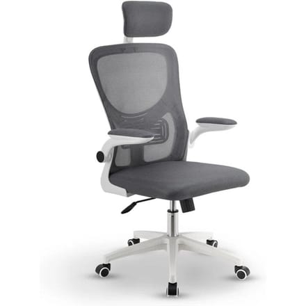 Juskys Ergonomische Bureaustoel - Baltimore - Wit / Grijs