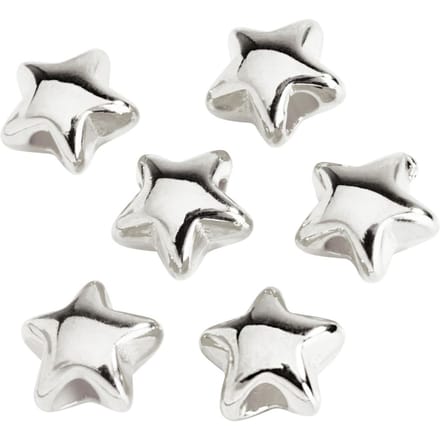 Mini-Parel metalen "Ster", 6 stuks - Zilver