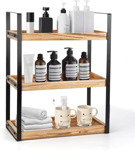 Multifunctioneel Staand Rek met 3 Niveaus - Badkamerorganizer en Bureau-organizer