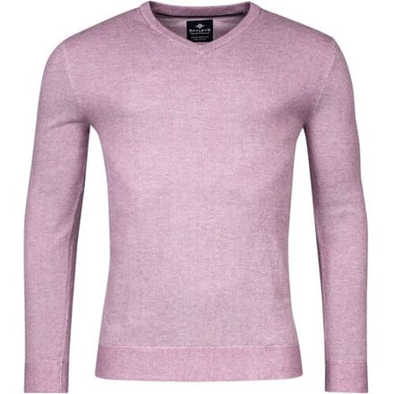 Baileys Trui V-Neck Cotton 2-Tone Jacquard Lilac Melange / male