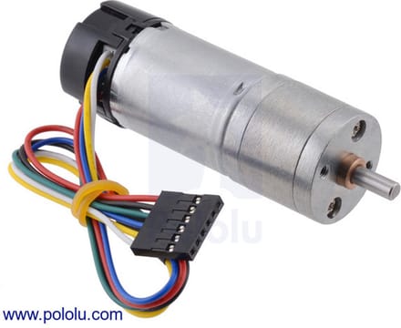 9.7:1 Metal Gearmotor 25Dx63L mm LP 12V with 48 CPR Encoder Pololu 4882