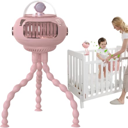 Ventilator Kinderwagen - Persoonlijke Koeler - Onderweg Koelen - Flexibele Octopus Poot - 27.6 cm - Roze