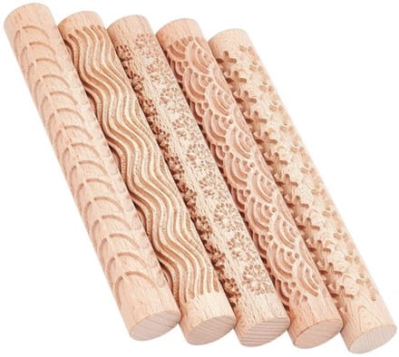 Allecto - Houten Handvat Klei Textuur Roller - Klei Gereedschap - 6
