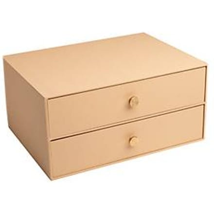 Exacompta OfficeByMe ladekast A4+, beige, 2 laden met gouden knop, FSC-karton, stapelbaar