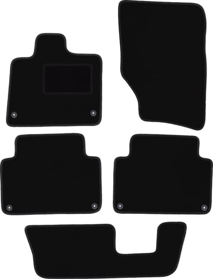 Zwarte velours vloermatten voor: Audi Q7 I 4L SUV (2005-2015)