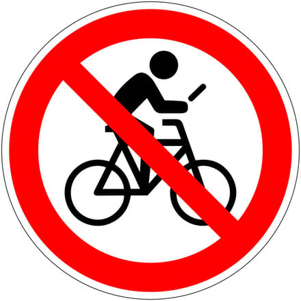 Niet appen op de fiets sticker 150 mm