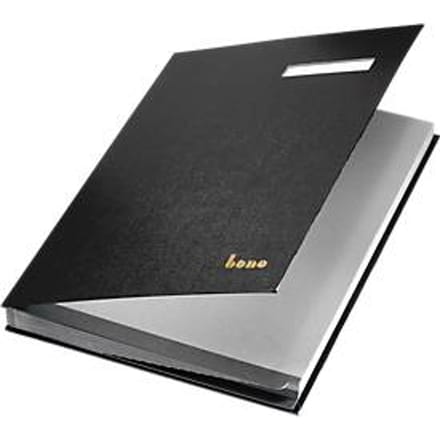 BENE vloeiboek, 18 waaiers, karton/kunstoffolie, zwart