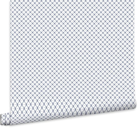Laura Ashley Wickerwork Behang - Ruit - 10mx52cm - Blauw