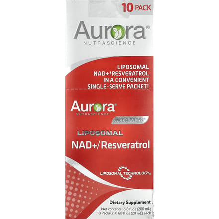 Mega-Pack+®, Liposomaal Nad +/Resveratrol, 10 Zakjes, 20 ml (0,68 fl oz) Elk