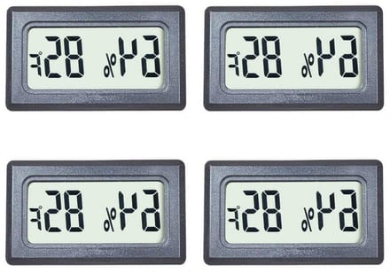 Digitale Mini Thermometer - Hygrometer Meter - Binnen Klimaat - 2-in-1 Meting - 4 Stuks - Wit