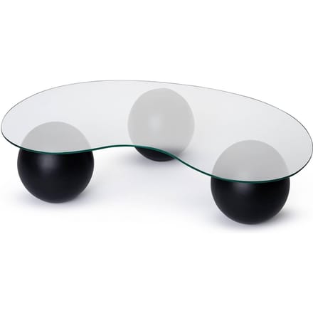 Vente-unique Salontafel van gehard glas - Transparant en zwart - DENISA