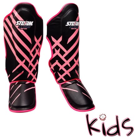 StormCloud Lynx Serie - Kinder Scheenbeschermers - Zwart-Roze - Junior L