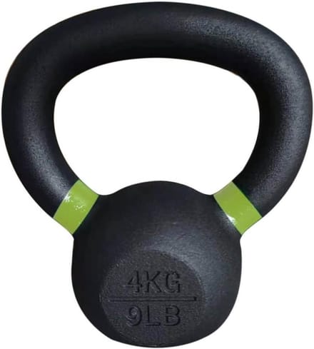 Dumbbell Set - Kettlebell Gewicht - Kracht Training - Platte Stabiliteitsbasis - 4 kg - Zwart