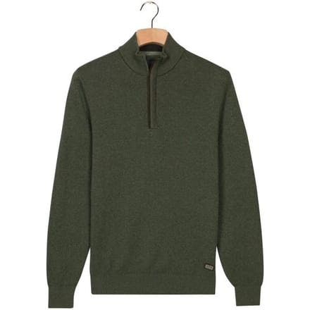 Baileys Trui Cotton Half Zip Allover Two-Tone Donker Groen / male