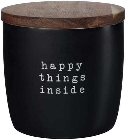 Asa Hey voorraaddoos met deksel D15cm H14.5cm 'happy things inside'