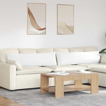 vidaXL - Zitkussens - 2 - st - Stof - Wit - 145 - x - 40 - cm