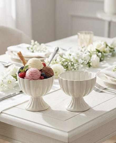 Almina bloomy 2 x ijsschaal - ijscoupe - dessert schaal - dessertcoupe