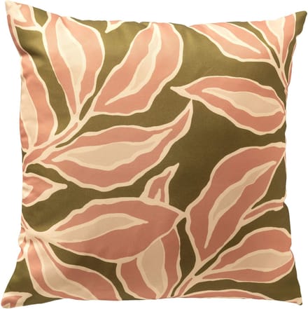 Textino - ELARA - buitenkussen 45x45 cm - bladmotief - Muted Clay - roze, groen, beige