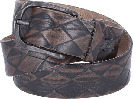 b.belt Riem Ledergürtel W100 Grau Taupe - Anthrazit Grau Bruine Veelkleurig