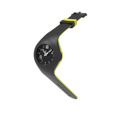 TOO LATE - siliconen horloge - MASH UP BICOLOR - Ø 40 mm - BLACK LIME