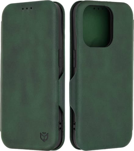 Hoesje geschikt voor Apple iPhone 15 Pro - Techsuit Safe+ Book Wallet Case - Donkergroen