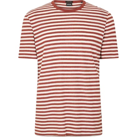 Boss T-shirt met strepen voor heren van Tiburt (Bruin)