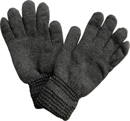 Warme Winter Handschoenen | Hoogwaardige Kwaliteit | One Size / Unisex | Gestreept | Donker Grijs