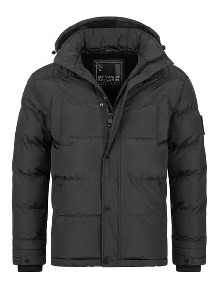 Alessandro Salvarini heren winterjas AS-326 met teddyvoering en afneembare capuchon