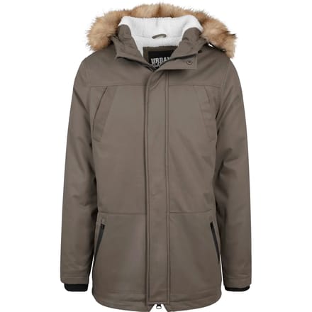 Urban Classics Parka jas -L- Heavy Imitation Fur Groen