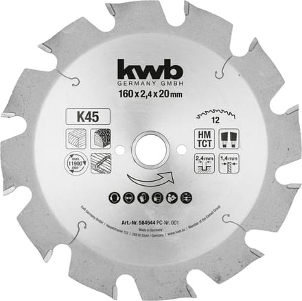 kwb 584544 Cirkelzaagblad 160 x 16 mm 1 stuk(s)