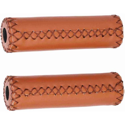 1 paire de poignées de guidon de vélo rétro en cuir artificiel, trois couleurs brown
