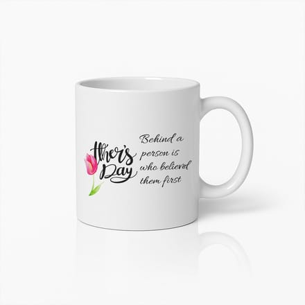 Moederdag Mok 330ml – Achter Ieder Persoon Quote Beker, Tulp Ontwerp Cadeau voor Mama
