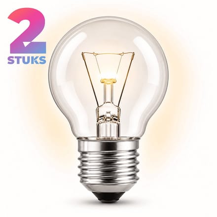2x Kogel Gloeilamp E27 - 25W - Warm Wit Licht (2700K) - 180 lm - 1 jaar - Dimbaar - Ovenlamp max. 300 °C