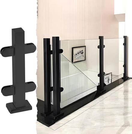 Balustrade Set - Trapleuning RVS - Binnen en Buiten - Verstelbare Lengte - 61-119 cm - Zwart