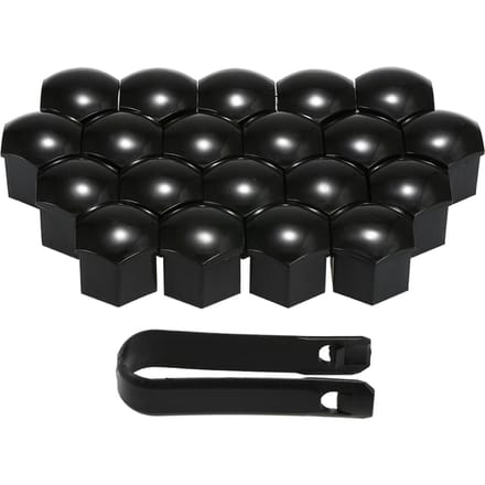 20 stks Universele 21mm Wielmoer Covers Plating Wielmoer Caps Schroef Protector Zwart black