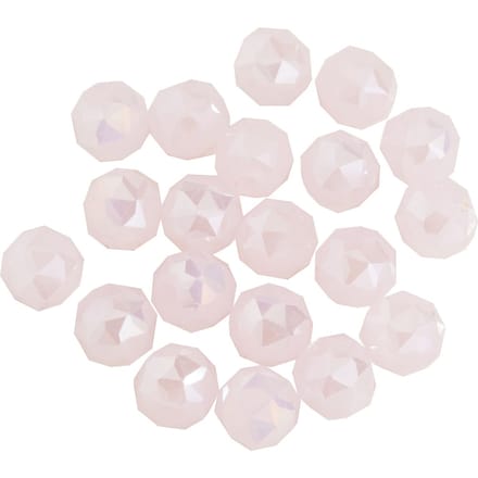 Glas geslepen kralen rond, 6 mm - Rijk lichtroze AB