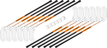 Floorball Straatset PRO 12 Sticks + 6 Ballen
