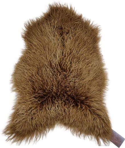 WOOOL Schapenvacht - IJslands Rusty Brown CURLY M (100x55cm) 100% Echt - Vloerkleed - Krul