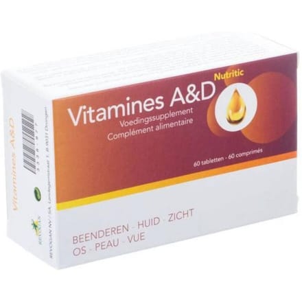 Nutritic Vitamines A&D | Immuunsysteem, huid, botten & zicht 60 Capsules