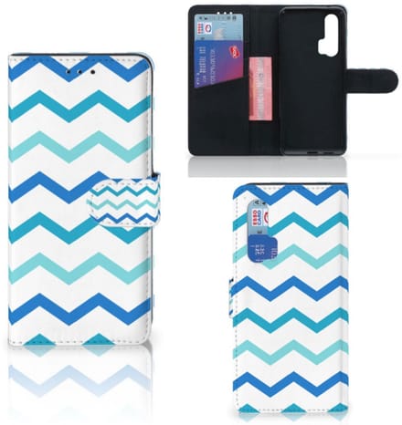 Honor 20 Pro Telefoon Hoesje Zigzag Blauw