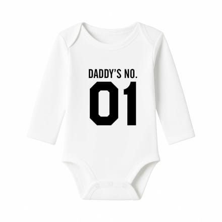 Romper Daddy's no. 1 - wit - lange mouw