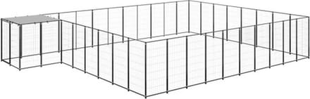 vidaXL - Hondenkennel - 25,41 - m² - staal - zwart