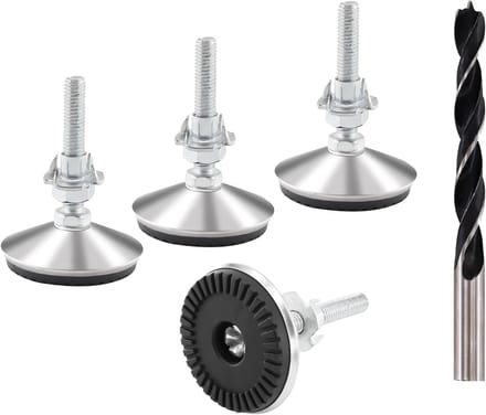 Set van 4 verstelbare meubelpoten M10 x 50 mm, hoogte verstelbaar, met schroeven en moeren voor optimale stabiliteit