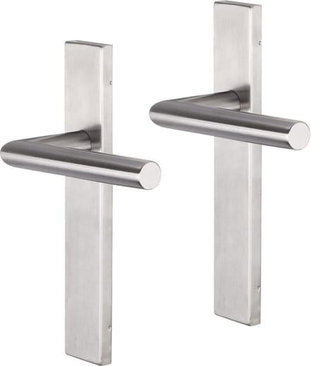 Deurkruk - Impresso Harrow - Voor binnen - Vierkant deurschild - RVS - 2 stuks