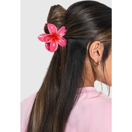 boohoo Dames Grote Bloemklauwclip | Roze