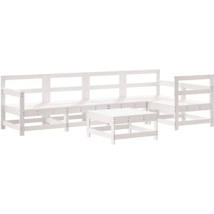 vidaXL - 6-delige - Loungeset - massief - grenenhout - wit