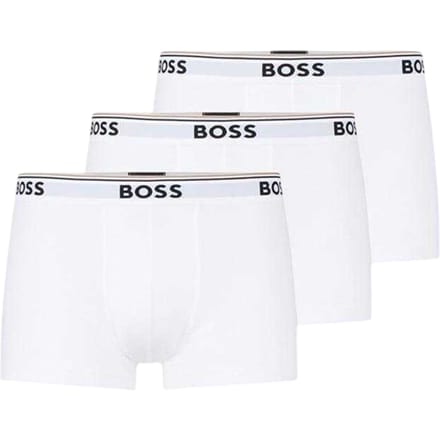 Boss Heren Bodywear Logo Boxershorts (Set van 3) (Wit)
