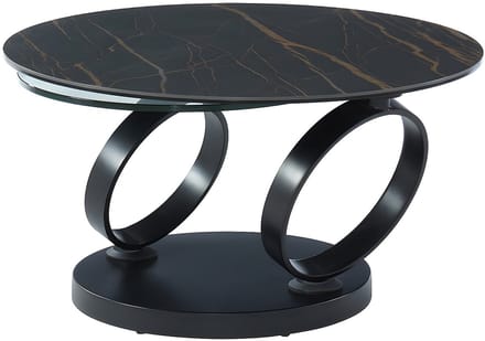 Vente-unique Moduleerbare design-salontafel van gehard glas en keramiek JOLINE